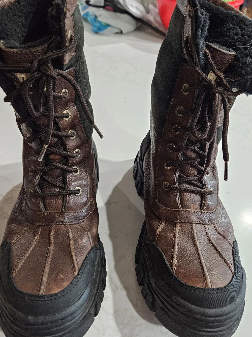 Men's Brown UGG Butte Waterproof Lace-Up Winter Boots Size 10